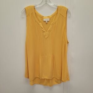 Modcloth Sleeveless Pintucked Split Neck Top